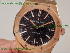 Replica Audemars Piguet AP Royal Oak 41mm 15400 Rose Gold ZF SuperClone Best Black Dial V2