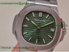 Replica Patek Philippe Nautilus 5711 3KF SuperClone Best Green Textured Dial on SS Bracelet A324 V2