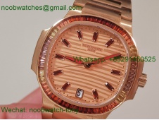 Replica Patek Philippe Nautilus 7118/1300R-001 Rose Gold Rainbow Diamonds Bezel PPF SuperClone Best A324