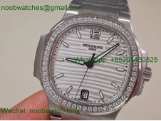 Replica Patek Philippe Nautilus 7118 Ladies Diamonds Bezel PPF 1:1 Best White Dial A324 SuperClone