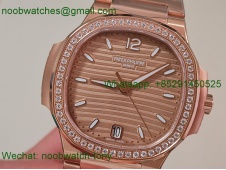 Replica Patek Philippe Nautilus 7118 Ladies Rose Gold Diamond Bezel DDF 1:1 Best SuperClone DD324 