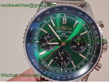 Replica Breitling Navitimer B01 Chrono 43mm Green Dial BLS on Mesh Bracelet