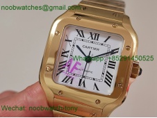 Replica Cartier Santos 35mm Yellow Gold SS White Dial AF SuperClone Best MY9015
