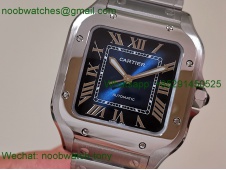 Replica Cartier Santos 35mm BVF 1:1 Best SuperClone Blue Dial SmartLinks  (Free Leather Strap) 