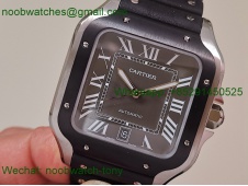 Replica Cartier Santos Mens XL Black Dial on Rubber AF SuperClone Best 9015