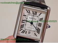 Replica Cartier Tank Solo 3800 White Dial Black Leather AF SuperClone Best