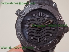 Replica OMEGA Seamaster Diver 300M Black Ceramic V4 VSF 1:1 Best SuperClone Black Dial Rubber 8806