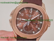 Replica Patek Philippe Aquanaut 5164 Rose Gold PP Factory Brown Dial on Rubber A324