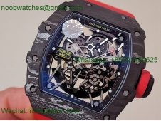 Replica Richard Mille RM035-02 Real Black NTPT ZF 1:1 Best SuperClone Skeleton Red Rubber RMAL1 V7