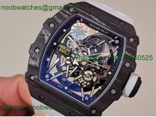 Replica Richard Mille RM035-02 Real Black NTPT ZF 1:1 Best SuperClone Skeleton White Rubber RMAL1 V7