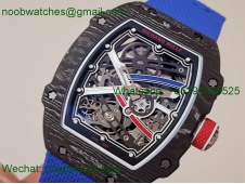 Replica Richard Mille RM67-02 France Black NTPT Umi Office 1:1 Best SuperClone Blue/Red/White Skeleton Dial CRMA7 V2
