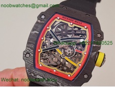 Replica Richard Mille RM67-02 Alexander Black NTPT Umi Factory 1:1 Best SuperClone Black/Red/Yellow Skeleton CRMA7 V2