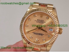 Replica Rolex DateJust 31mm Yellow Gold TWF Best Golden Dial A2824