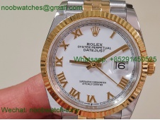 Replica Rolex DateJust 36mm SS Yellow Gold 126231 ARF 1:1 Best SuperClone White Dial SH3235
