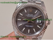 Replica Rolex DateJust 41mm 126334 V2 VSF 1:1 Best SuperClone Gray Dial Jubilee DD3235