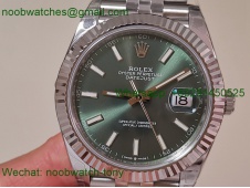 Replica Rolex DateJust 41mm 126334 V2 VSF 1:1 Best SuperClone Mint Green Dial Julibee DD3235