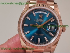 Replica Rolex DayDate 128235 Heavy Gain Weight Rose Gold QF 1:1 Best SuperClone Blue Diamond Dial President Bracelet
