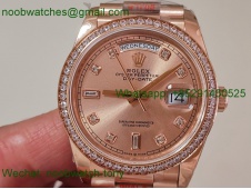 Replica Rolex DayDate 128235 Heavy Gain Weight Rose Gold QF 1:1 Best SuperClone RG Dial President Bracelet