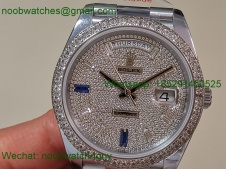 Replica Rolex DayDate 40mm QF 1:1 Best SuperClone Heavy Gain Weight Diamonds Dial President Bracelet V5