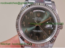 Replica Rolex DayDate 40mm QF 1:1 Best SuperClone Heavy Gain Weight Green Dial President A2836 V5