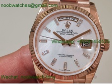 Replica Rolex DayDate 40mm Rose Gold QF Best SuperCLone MOP Diamond Dial V5 Gain Weight Heavy