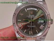 Replica Rolex DayDate 40mm 228239 VSF 1:1 Best SuperClone Green Roman Dial President Bracelet VS3255 V2