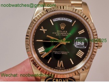 Replica Rolex DayDate 40mm Yellow Gold CBDF 1:1 Best SuperClone Green Ombre Roman Dial VR3255 Heavy Gain Weight 210g 