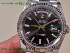 Replica Rolex DayDate 40mm CBDF 1:1 Best SuperClone Black Diamond Dial VR3255 Heavy Gain Weight 210g