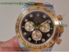 Replica Rolex Daytona 126503 SS Yellow Gold Black Dial Diamond QF V5 SH4131 Best SuperClone