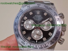 Replica Rolex Daytona 126509 904L White Gold Black Diamond Dial QF V5 SH4131 Best SuperClone