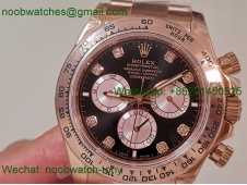 Replica Rolex Daytona 126505 Rose Gold Black Diamond Dial QF V5 SH4131 Best SuperCLone