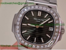 Replica Patek Philippe Nautilus Jumbo 5711 Green Dial Diamond Bezel DDF 1:1 SuperClone Best DD324